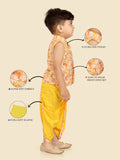 Boys Ethnic Gold Kurta Dhoti Set