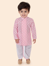 Cotton Full Sleeves Ethnic Motifs Printed Dhoti Kurta Set 13112 Pink