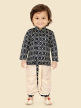 Elegant Navy Blue Indian Dhoti Kurta Set for Boys