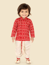 Bold Red Indian Dhoti Set for Boys – Traditional Festive Wear