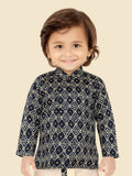 Elegant Navy Blue Indian Dhoti Kurta Set for Boys