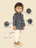 Elegant Navy Blue Indian Dhoti Kurta Set for Boys