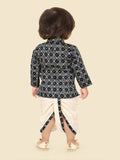 Elegant Navy Blue Indian Dhoti Kurta Set for Boys