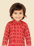 Bold Red Indian Dhoti Set for Boys – Traditional Festive Wear