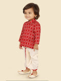 Bold Red Indian Dhoti Set for Boys – Traditional Festive Wear