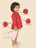 Bold Red Indian Dhoti Set for Boys – Traditional Festive Wear