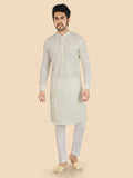 Classic Jacquard Kurta Set for Men – Festive Traditional Wear with Pyjama