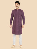 Classic Jacquard Kurta Set for Men – Festive Traditional Wear with Pyjama