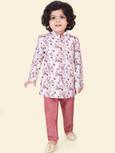 Pink Boys Floral Printed Kurta Set with Pyjamas