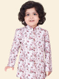 Pink Boys Floral Printed Kurta Set with Pyjamas