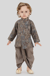 Charcoal Grey Indian Dhoti Set for Boys