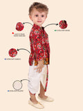 Boys Ethnic Kurta Dhoti Set – Red