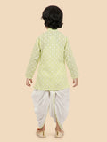 Cotton Full Sleeves Ethnic Motifs Printed Dhoti Kurta Set 13112 Pista