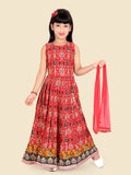 Elegant Red Ghagra Choli Set with Dupatta for Girls