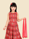 Elegant Red Ghagra Choli Set with Dupatta for Girls