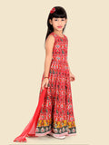 Elegant Red Ghagra Choli Set with Dupatta for Girls