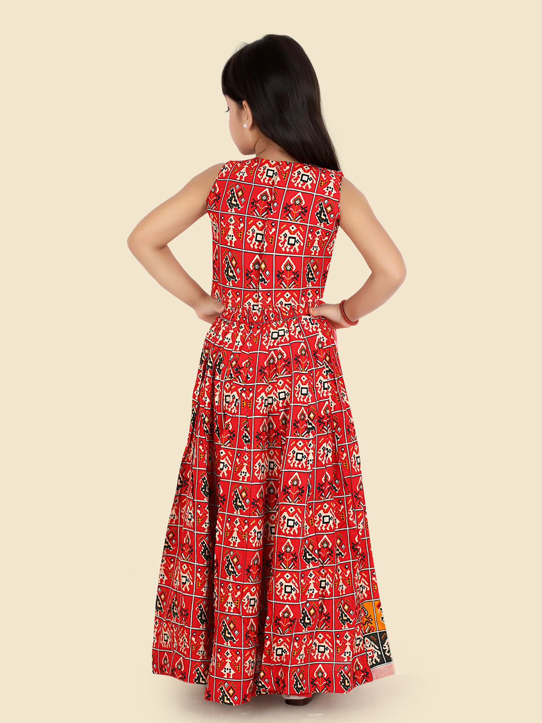 Elegant Red Ghagra Choli Set with Dupatta for Girls