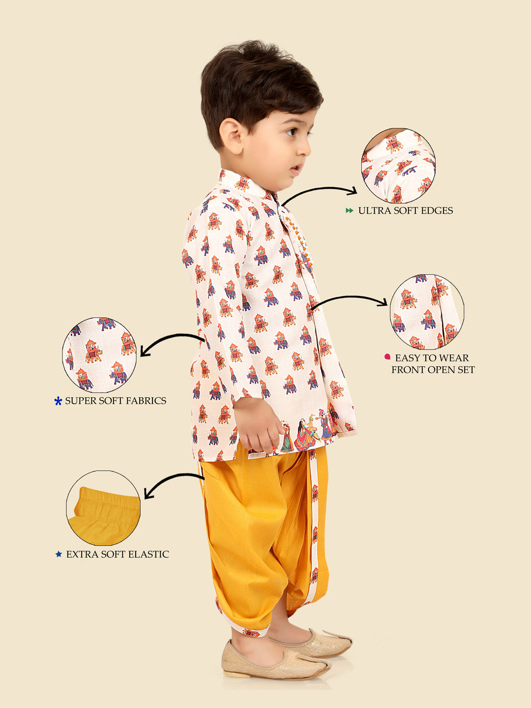 Gold Kurta Dhoti Set