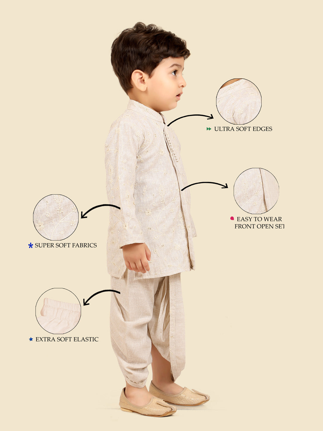 Natural Cotton Kurta Dhoti Set