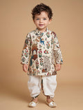 Boys Cotton Kurta with Dhoti Pants Set 13410 Cream