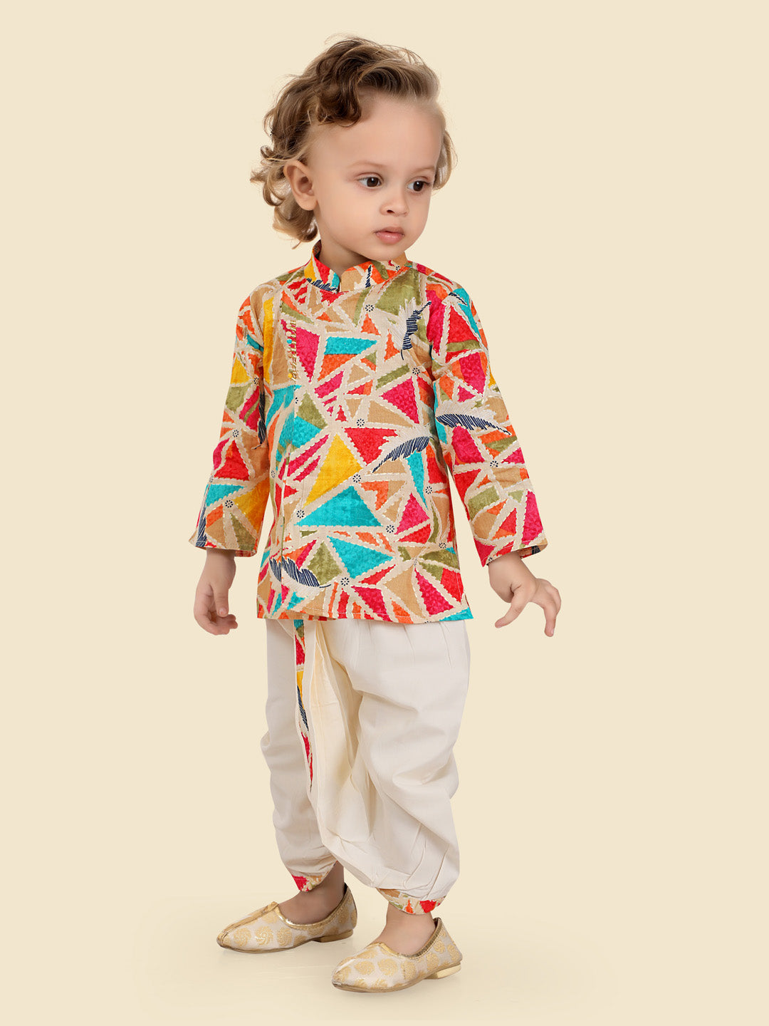 Vibrant Multi-Color Indian Dhoti Set for Boys – Festive Ethnic Wear