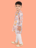 Fawn Cotton Blend Kurta Pyjama Set for Boys