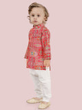 Pink Boys Motifs Kurta Set with Pyjama