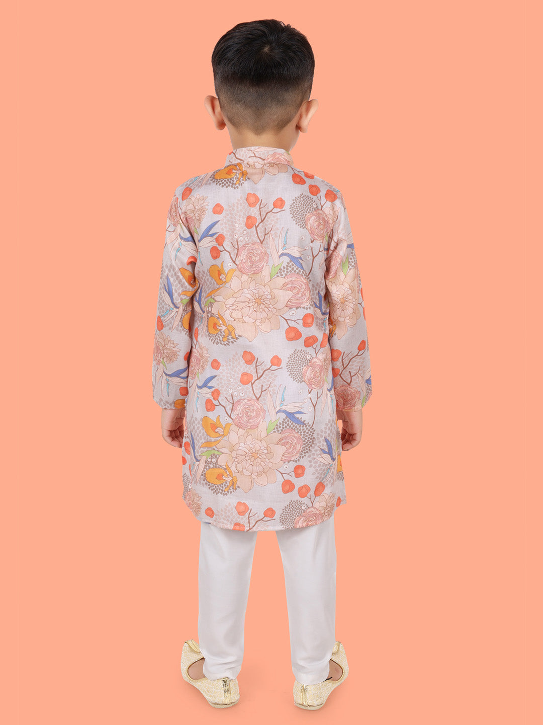 Fawn Cotton Blend Kurta Pyjama Set for Boys