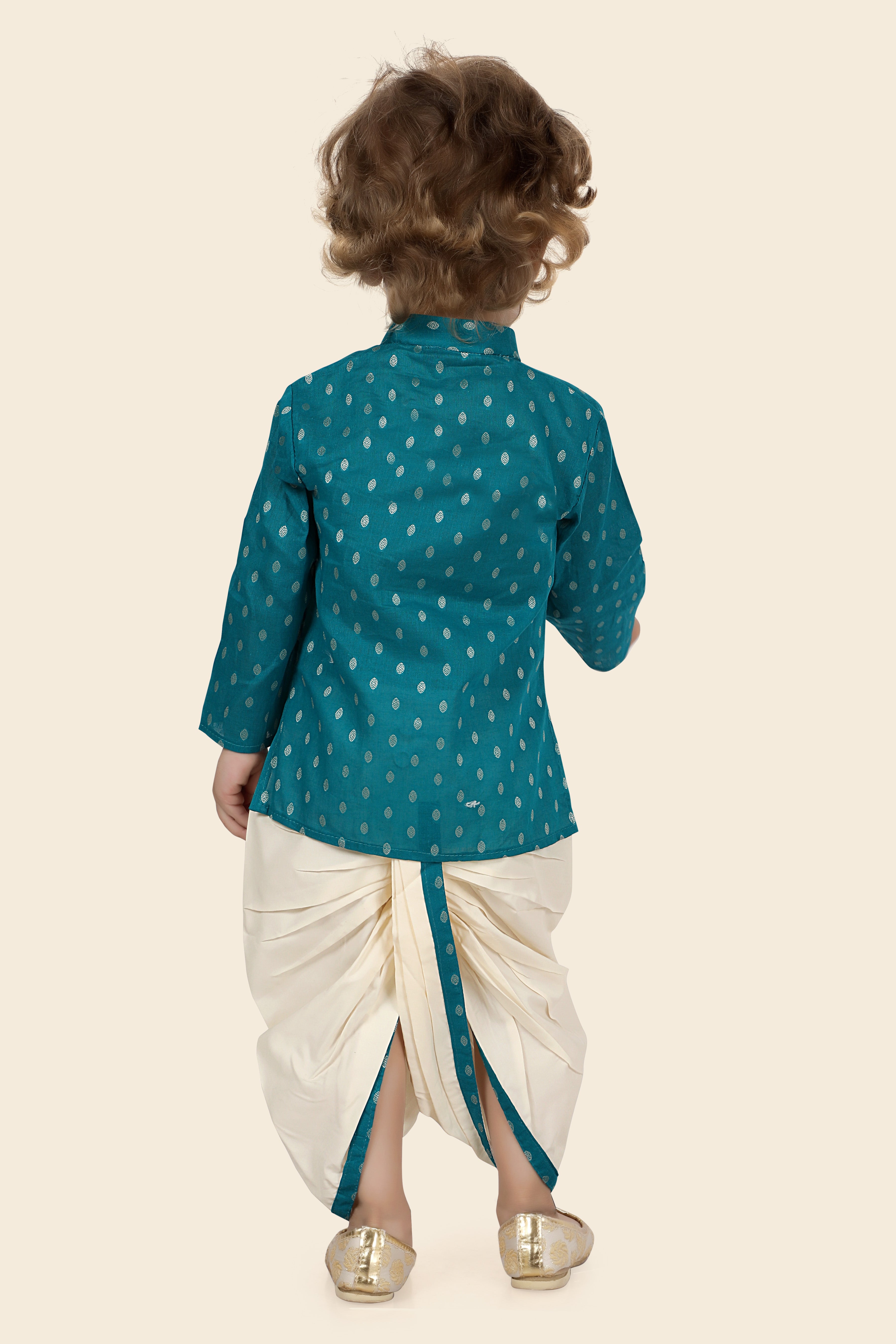 Sea Green Indian Dhoti Set for Newborn to 9 years Boys