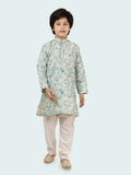 Cgreen Printed  Kurta Set with Long Sleeve Kurta & Pant style Pyjama for Boys