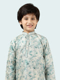 Cgreen Printed  Kurta Set with Long Sleeve Kurta & Pant style Pyjama for Boys