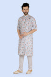 S.Blue Mens Cotton Printed Kurta Set with Long Sleeve Kurta & Pant style Pyjama For Boys