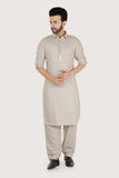 L.Grey Premium Cotton Satin Pathani set with Long Sleeve Kurta & Patiala style Pyjama For Boys