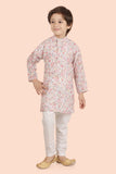 Multi Printed Sequence Kurta Set with Long Sleeve Kurta & Pant style Pyjama For Boys