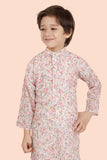 Multi Printed Sequence Kurta Set with Long Sleeve Kurta & Pant style Pyjama For Boys