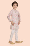 Multi Printed Sequence Kurta Set with Long Sleeve Kurta & Pant style Pyjama For Boys