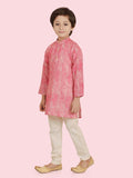 Toamto  Printed Sequence Kurta Set with Long Sleeve Kurta & Pant style Pyjama For Boys