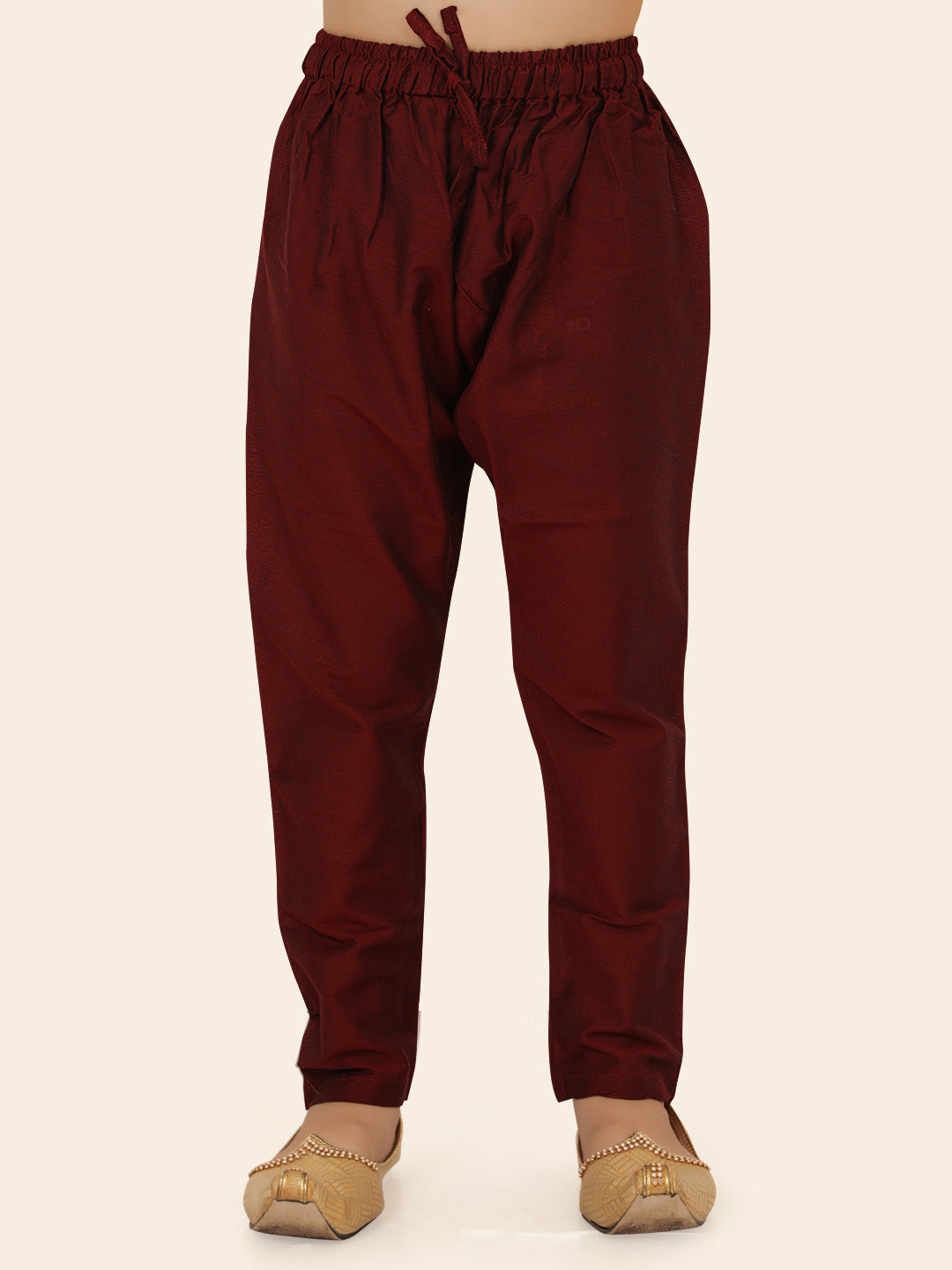 Fawn Jacquard Sherwani Set with Long Sleeve Kurta & Pant style Pyjama For Boys