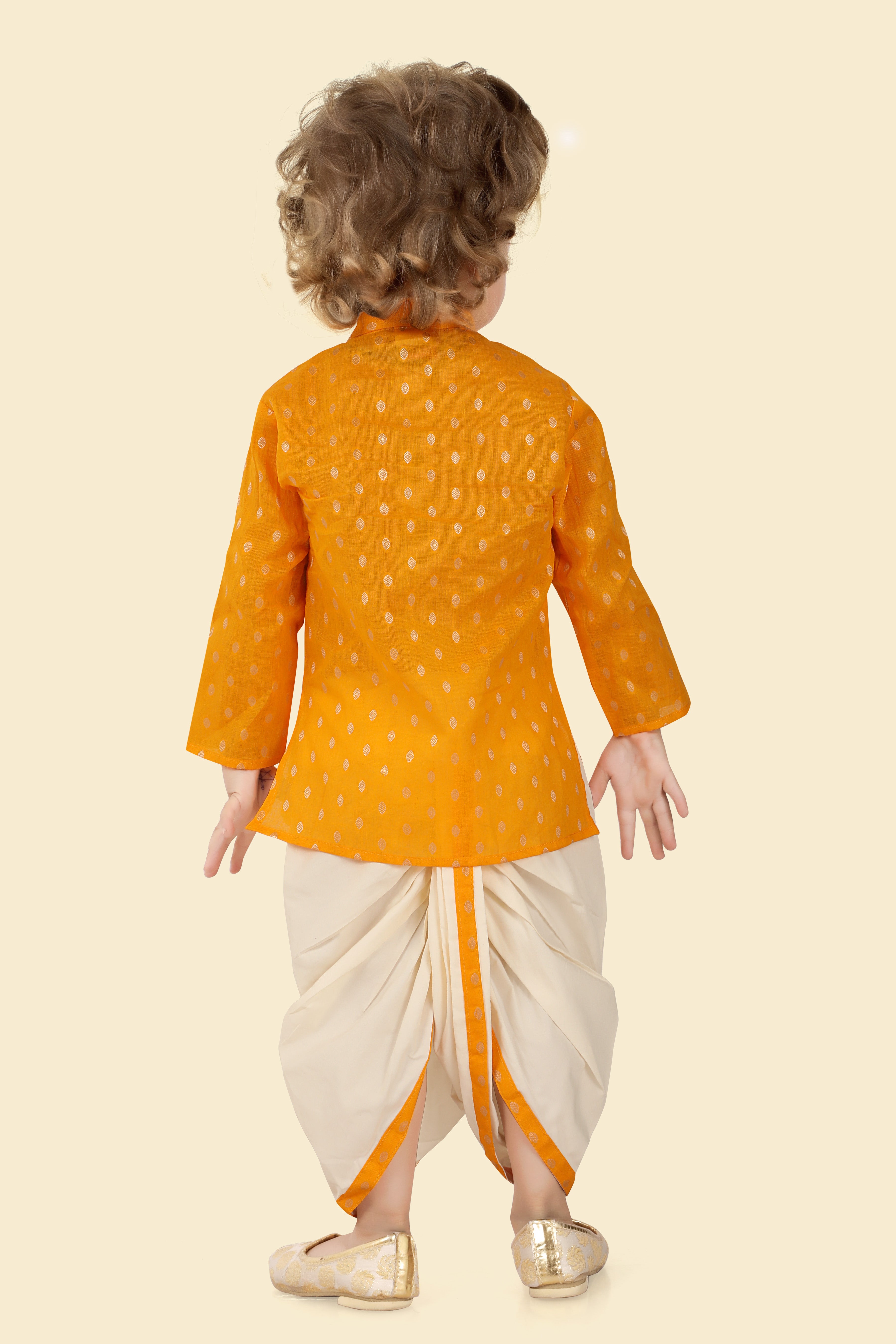 Shimmering Gold Indian Dhoti Set for Infants & boys till 9 Years