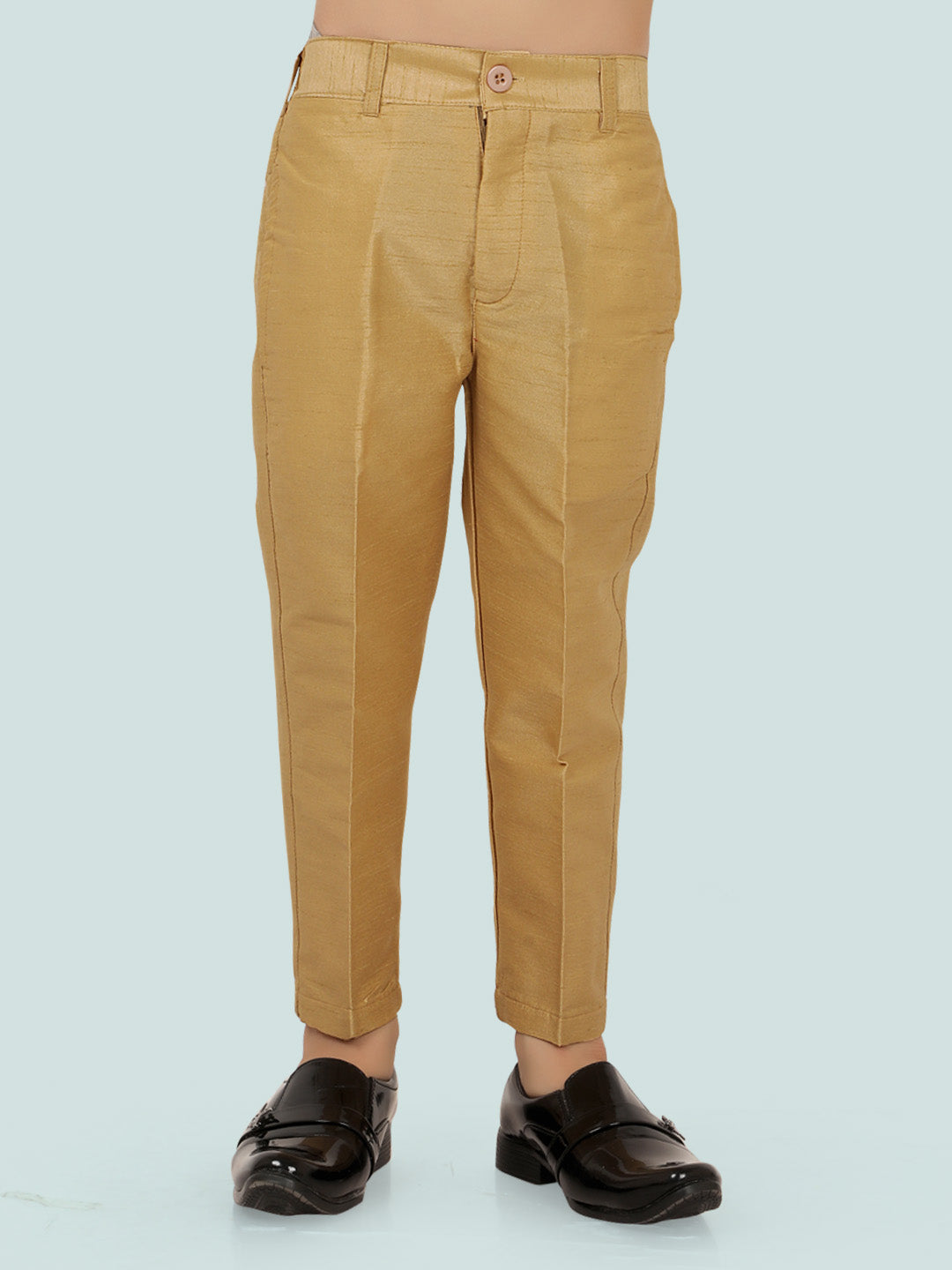 Green Jacquard Sequence KurtaSet with Long Sleeve Kurta & Pant style Pyjama For Boys 6272