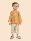 Gleaming Gold Motif Dhoti Set for boys