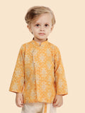 Gleaming Gold Motif Dhoti Set for boys