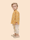 Gleaming Gold Motif Dhoti Set for boys