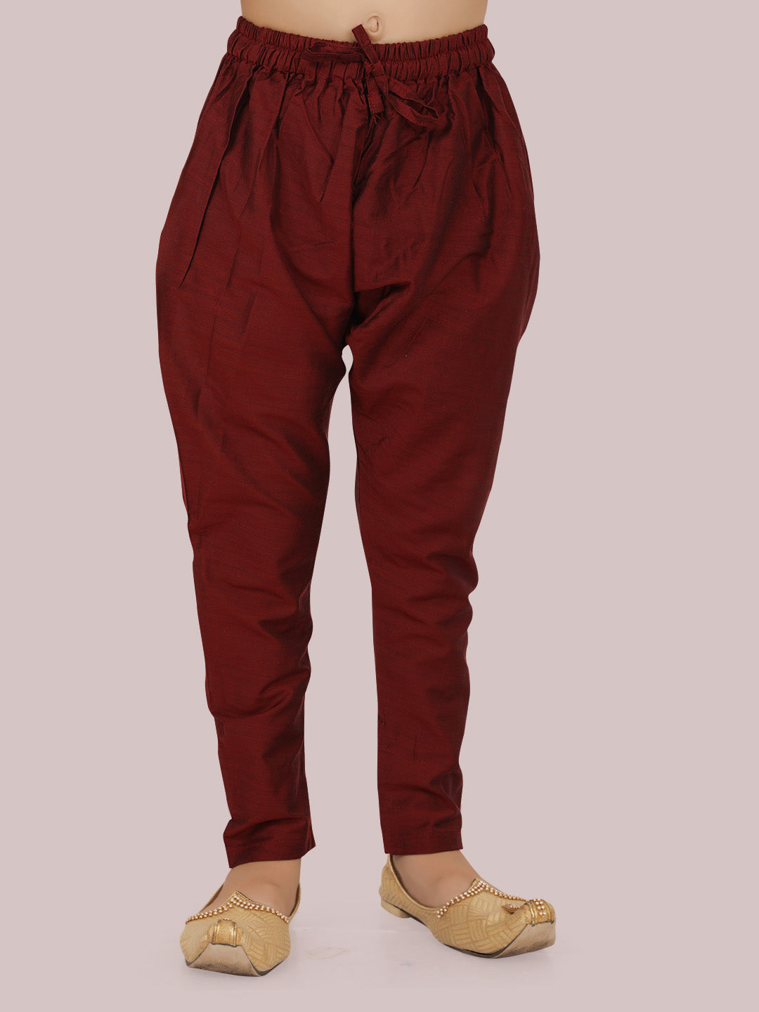 Maroon Sequence Jacket Kurta Set with Long Sleeve Kurta & Pant style Pyjama For Boys