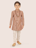 Mud Heavy EmbroiderySherwani Set with Long Sleeve Kurta & Pant style Pyjama For Boys