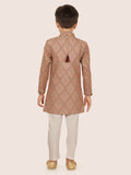 Mud Heavy EmbroiderySherwani Set with Long Sleeve Kurta & Pant style Pyjama For Boys