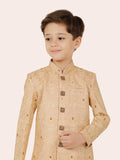 Pink Embroidery Sherwani Set with Long Sleeve Kurta & Pant style Pyjama For Boys