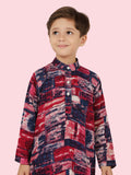 Rani Cotton Motif Printed Kurta Set with Long Sleeve Kurta & Pant style Pyjama For Boys