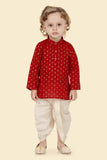 Vibrant Red Indian Kurta Set for Infants & Young boys