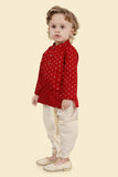 Vibrant Red Indian Kurta Set for Infants & Young boys